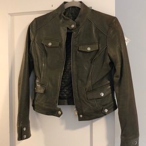 Olive leather jacket